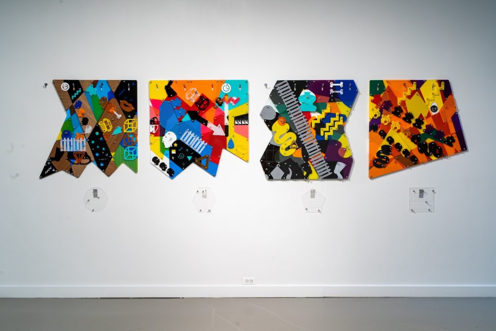 Integration (Blackamoors Collage #105),​ 2017; 15 cents (Blackamoors Collage #106),​ 2017; Guinea Pigs (Blackamoors Collage #107)​, 2017; HBCU (Blackamoors Collage #109),​ 2017; Crowley High (Blackamoors Collage #108), 2017; Economics (Blackamoors Collage #110),​ 2017; Elective (Blackamoors Collage #111),​ 2017; Rules (Blackamoors Collage #112), ​2017 by Damien Davis