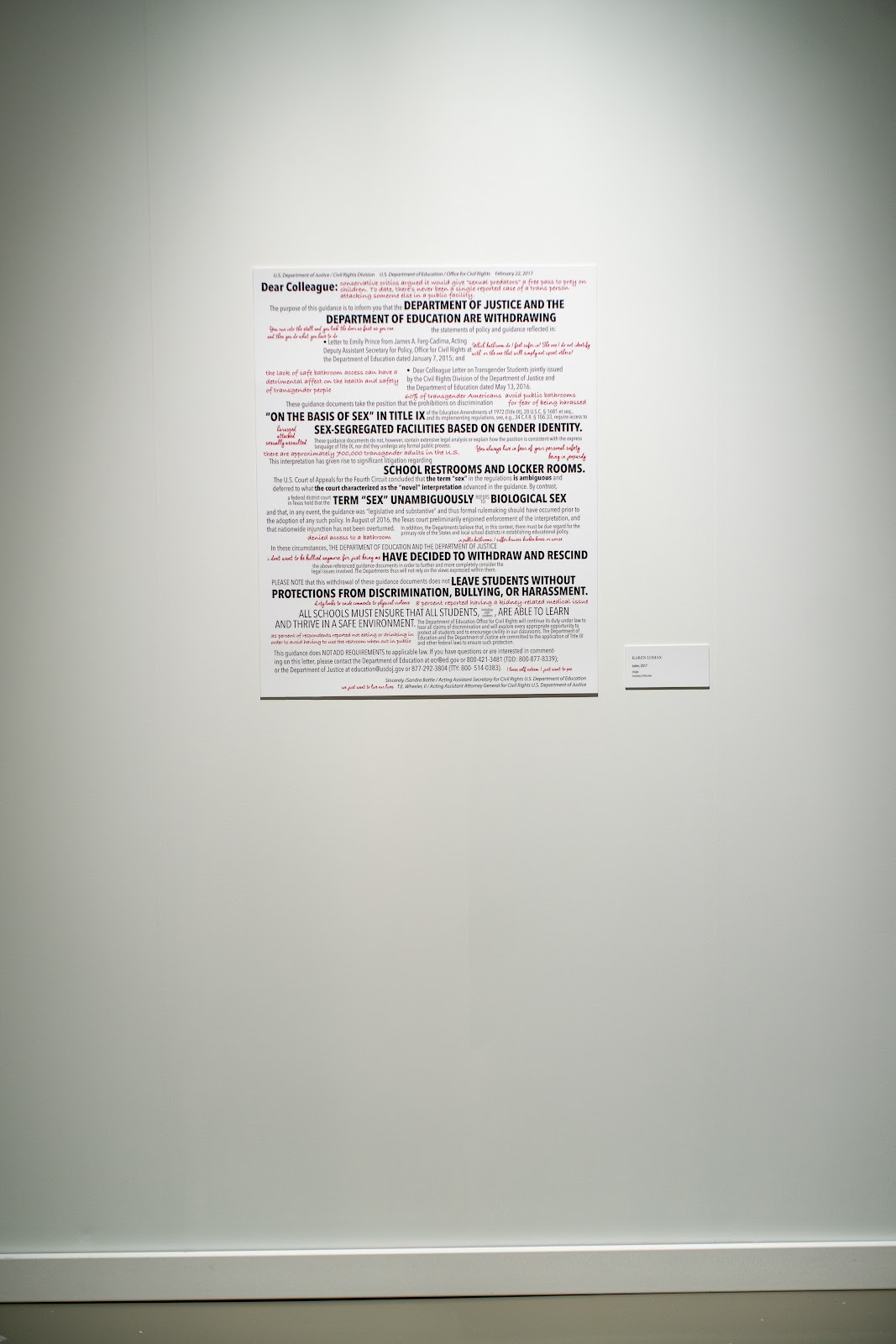 Letter, ​2017 by Karen Lomax